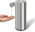 Newise Automatic Soap Dispenser - 9 oz, Rechargeable Touchless Liquid Soap for Kitchen and Bathroom with 3 Adjustable Dispensing Modes, Stainless Steel