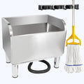 23 4/6in Stainless Steel Floor Mop Sink with Detachable Mop | Suitable for Laundry Rooms, Restaurants, Garages, Balconies, and Other Commercial Settings (23.6"L x 16.1"W x 21.6"H )