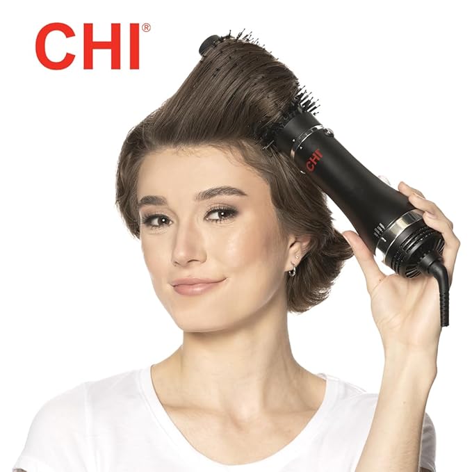 CHI 3-in-1 Round Blowout Brush, Hair Dryer Brush for Smooth, Frizz-Free Hair, 3 Interchangeable Brush Heads & Adjustable Heat Settings