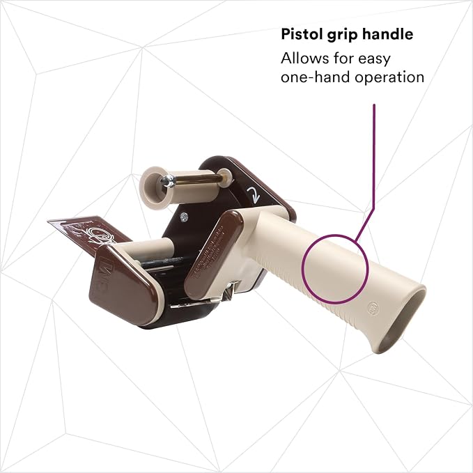 3M Scotch Low Noise Tape Dispenser H150 for Quiet or Recurrent Use, Pistol Grip Design, High-Impact Resistant, 2 in,Gray