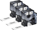 NineLeaf 3 Pack Compatible Labels Tape Replacement for Dymo 18057 3/4 inch Black on White Heat Shrink Tube Labels 19mm x 1.5m for Wires and Cables Use in Rhino 4200 5200 5000 6000 3M Label Maker