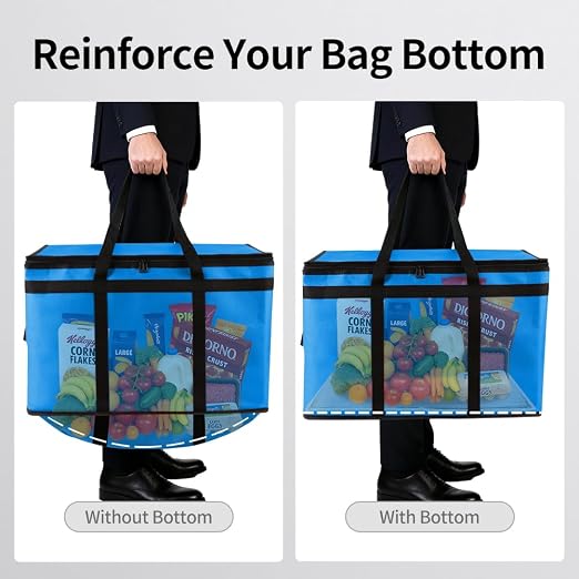Bodaon Large 3-Pack Insulated Food Delivery Bag with hard bottom, Rideshare Delivery Bag, XXXL Pizza Cooler Bags, Thermal Cold/Hot Styrofoam Carrier for Travel/Shopping/Catering/Car