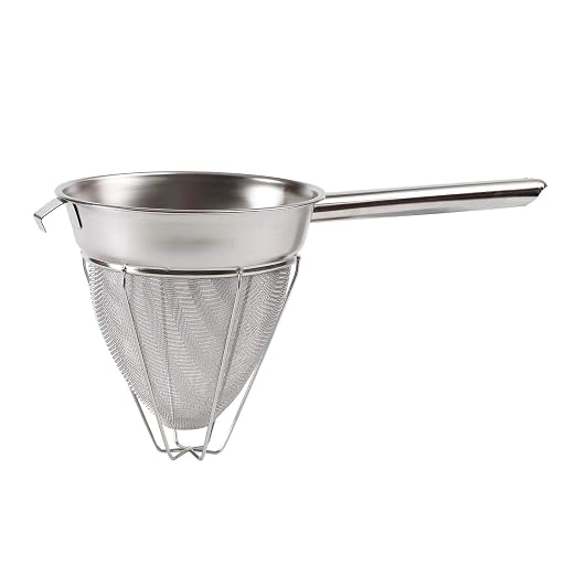 Winco CCB-8R Stainless Steel Reinforced Bouillon Strainer, 8 inch - 1 Each.