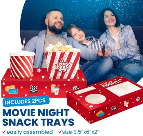 Movie Night Gift Basket - Movie Night Supplies, Candy & Popcorn Gift Set