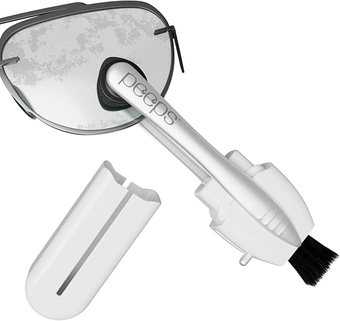 Peeps Glasses Cleaner - for Eyeglasses, Reading Glasses, and More - Lens Cleaner with Carbon Microfiber Tech-Injected White-1 Count (Pack of 1)