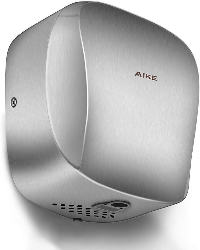 AIKE Air Tank Heavy Duty Hand Dryer HEPA Filter UL Approved 120V 1400W Brushed Stainless Steel Finish Model AK2903