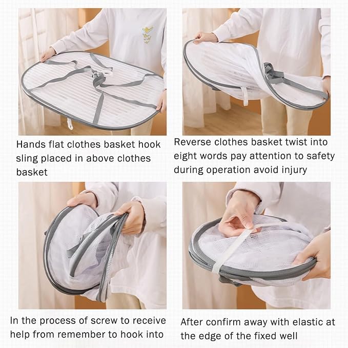 Foldable Drying Net for Vegetables, Fish, and Dehydrated Goods, Multi-tiered Food Drying Net, Versatile Drying Rack, Windproof Design, Zipper Closure for Insect Protection (White, Triple Layer)