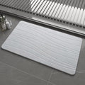 Extra Large Stone Bath Mat, 30'' x 17'' Diatomaceous Earth Non-Slip Stone Shower Mat, Super Absorbent Diatomite Stone Mats for Bathroom Light Gray XL Flow