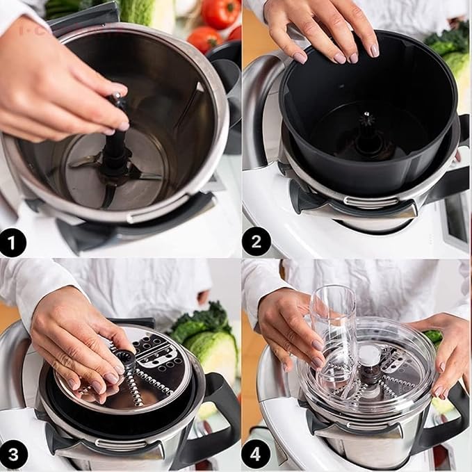 Multifunctional Vegetable and Cheese Grater Cutter Coarse and Fine Cutter Suitable For Thermomix TM6 Vegetable Peeler Wwhole Set Stainless Steel (Coarse + Fine Cutter)