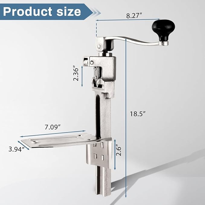 Commercial Manual Counter-Mounted Can Opener Heavy Duty for #10 Cans | Industrial Can Opener for Big Cans Up to 11" – Stainless Steel Blade & Base – Compatible with 11100–Restaurant & Home Kitchen