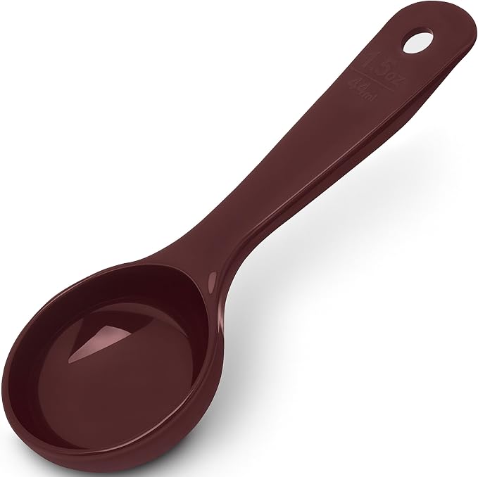 Carlisle FoodService Products Measure Miser Solid Measuring Spoon with Short Handle, 1.5 Ounces, Brown - (Pack of 12)