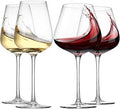 Physkoa Wine Glass Set of 4 – 2 Red (22oz) & 2 White (14oz) Hand-Blown Crystal Glasses, Perfect Gifts for Birthday, Wedding & Housewarming Mother's Day