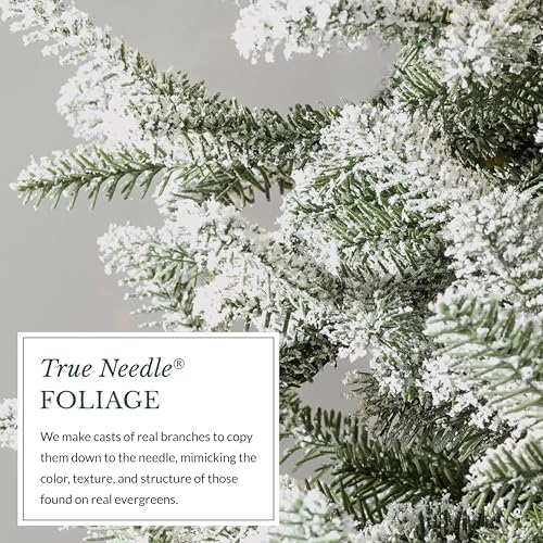 Balsam Hill Frosted BH Balsam Fir - Snow-Kissed Artificial Christmas Tree with True Needle Foliage and LED Clear Lights, 6.5'