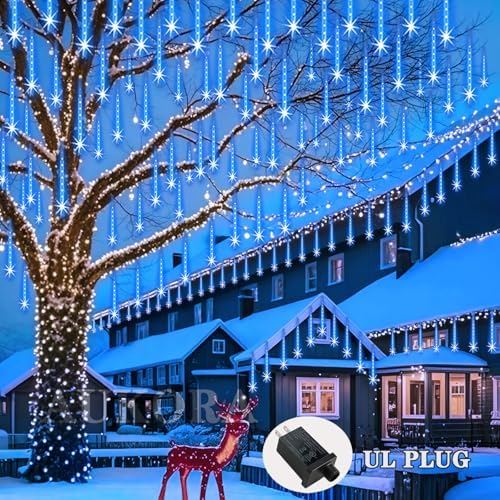 Aukora Christmas Lights Outdoor, UL Certified Blue Meteor Shower Lights