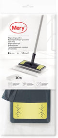 Mery Dust Catcher Mop with 10 Refills, PP,TRP Non Woven, Grey, Lime and White, 28.5 x 10.5 cm, Cloths 29.5 x 21.5 cm