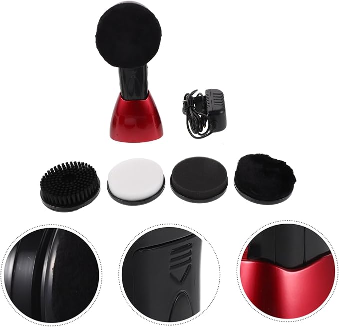 Electric Shoe Polisher Kit with Replacement Brush Heads, Dual Power | Fiber Sponge Plastic Build, Automatic Dust Removal and Polishing, Home Daily Maintenance for Sneakers and Footwear