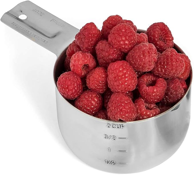 Hudson Essentials Stainless Steel Measuring Cups and Spoons Set (1 Piece 2-Cup)