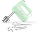 Lord Eagle 5-Speed Hand Mixer Electric, 300W Compact Handheld Mixer, Portable Kitchen Egg Beater with 5 Attachments & Storage Bag, Cake Supplies for Bread Dough Baking, Lightweight, Green