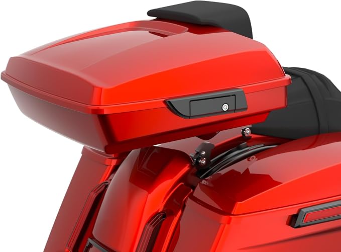 Advanblack Road Glide Tour Trunk Pack Whiskey Fire Razor Tour Trunk Pack Backrest Pad for '97-'25 Harley Touring Road King Street Glide Electra Glide CVO models