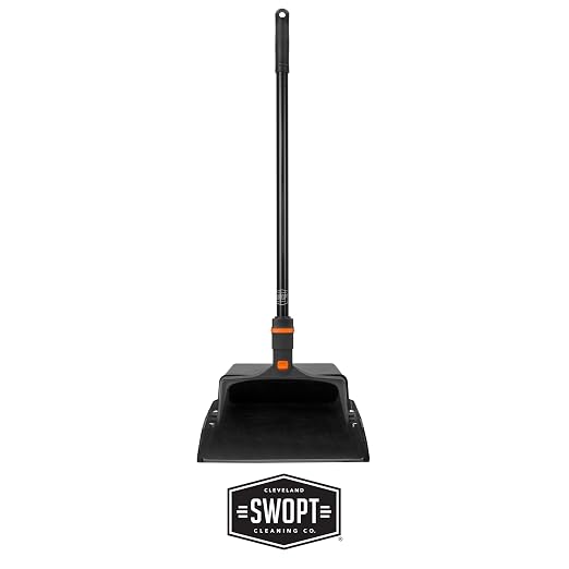SWOPT 12” Upright Dustpan, Standard Combo – Ergonomic Design Eliminates Need to Bend While Cleaning – Interchangeable with All SWOPT Cleaning Products