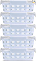 Ello Duraglass 3.4 Cup Glass Meal Prep Containers, 10 Pc, 5 Pack, Halogen Blue