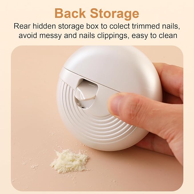 Electric Nail Clipper for Seniors, 3 Speeds Automatic Toe nail Clippers, Electric Nail Trimmer with Polisher, LED Light and Scraps Storage, Rechargeable Nail Grinders for Thin & Thick Toenails (White)