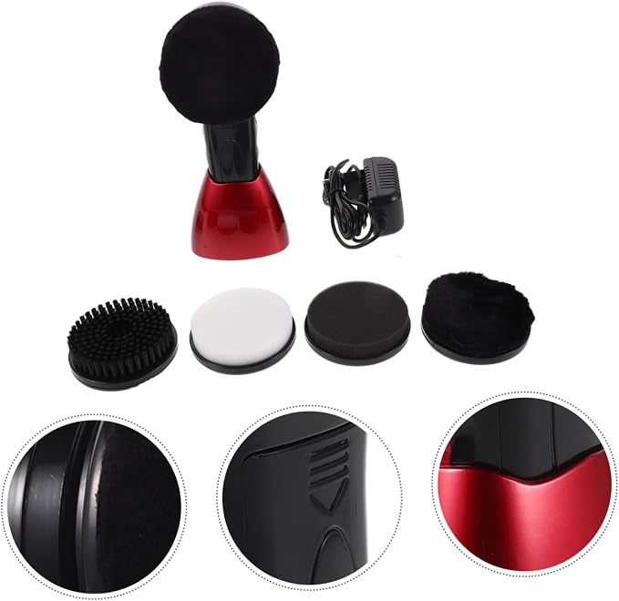 Electric Shoe Polisher Replacement Brush Kit 710 Red Dual Power | Fiber Sponge Plastic Parts, for Sneakers and Canvas Shoes, Office Travel Use, Dust Removal and Portable Automatic Polishing