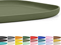SMILOOL Waterproof Silicone Pet Food Mat with Raised Edge for Dog & Cat | 12" x 12" Non-Slip Small Pet Feeding Mats with Lip for Food & Water Bowl, Food Grade, Easy Cleaning, Light Olive Green