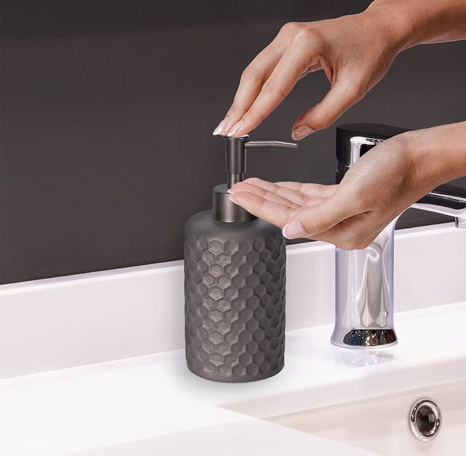 zccz Bathroom Accessory Set - 6 pcs Bronze Bathroom Accessories Set with Trash Can, Toothbrush Holder, Toothbrush Cup, Soap Dispenser, Soap Dish, Toilet Brush with Holder - Accessoire Salle de Bain
