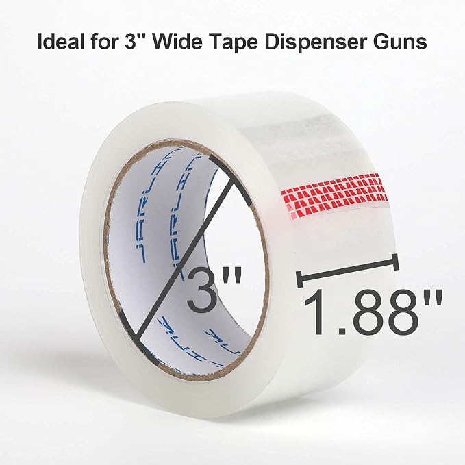 JARLINK Packing Tape Dispenser Gun (2 Pack) with 2 Rolls Tape Bundle with 24 Rolls Clear Packing Tape for Shipping Packaging Moving Sealing