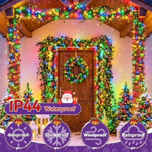 1000 LED 49FT Cluster Lights, Plug in Multicolor Christmas Lights