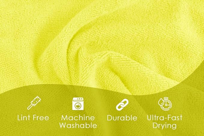 Avalon Towels Microfiber Cleaning Cloths (Value Pack of 36) - Size 16 x 16 Inches, Highly Absorbent Cleaning Rags, Lint Free, Reusable and Washable, Microfiber Towels for Cars