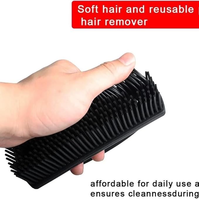 Handheld Pet Hair Removal Brush Reusable Lint Remover | Soft Electrostatic Bristle Cleaner for Carpet Sofa Clothes Dog Cat Fur(Red)