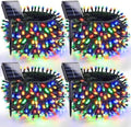 OZS 4 Pack 320 LED Solar String Lights Outdoor Waterproof, Multicolor