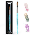 MelodySusie Kolinsky Acrylic Nail Brush,66% Kolinsky Hair Professional Nail Art Brush for Acrylic Application, Aurora Collection Fine Glitter Brush, Blue, Size 10