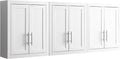 Crosley Furniture Savannah 3-Piece Wall Kitchen Storage Cabinet, Cabinets for Laundry, Bathroom, White