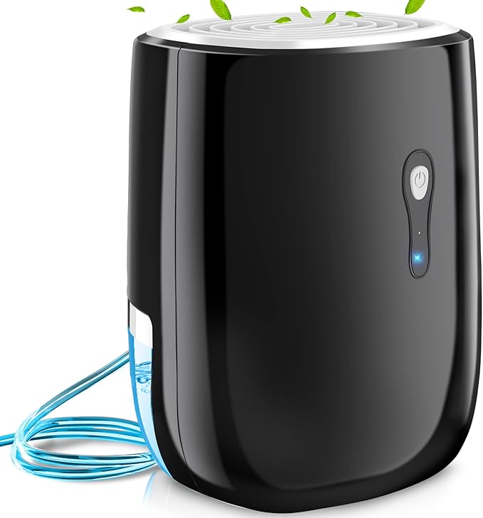 Dehumidifiers for Home 27oz(800ml) Small Auto Shut off Dehumidifiers with Drain Hose,Portable Ultra Quiet Mini Dehumidifier Effective for Bathroom, Basement, Garage, RV, Gun Safe, Closet