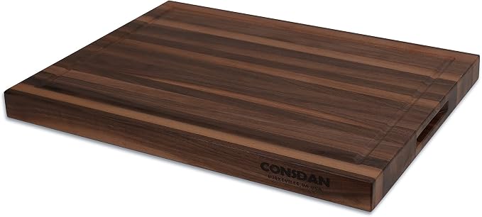 Walnut Cutting Board for Kitchen, USA Grown Hardwood, 20 x 15, with Invisible Inner Handle, Prefinished with Food-Grade Oil, Suitable for Kitchen Edge Grain, 1-1/2" Thick