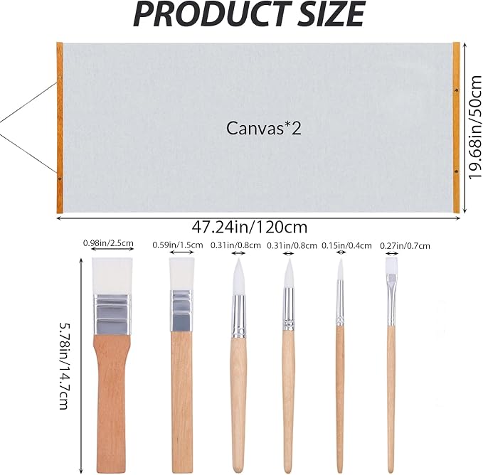 Magic Canvas Paint with Water,Includes 2 Interchangeable Canvas Restore to Original State After Drying, Reusable,No Need to Worry About Paint Splattering During The Painting Process.(19.68 * 47.24in)