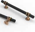 Asidrama 6 Pack 5 Inch(128mm) Champagne Bronze and Matte Black Cabinet Pulls Heavy-Duty Solid Kitchen Cabinet Handles Black Drawer Hardware for Bathrooms Cabinets