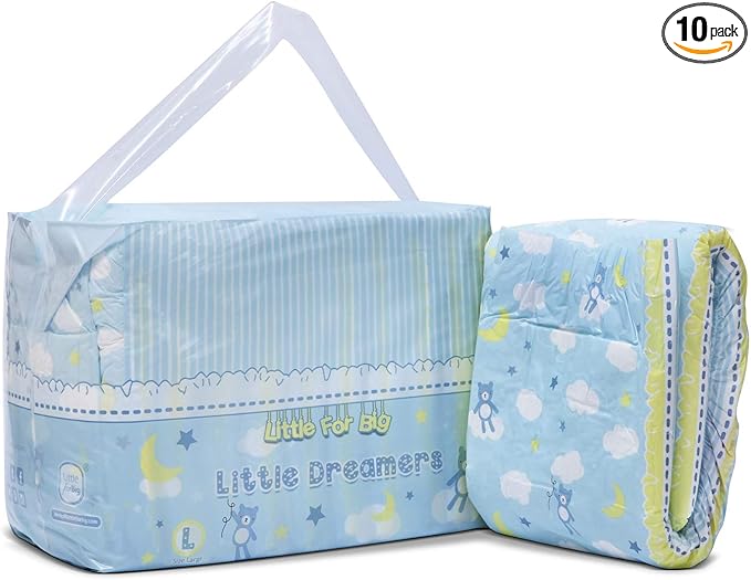 Littleforbig Adult Printed Diaper 10 Pieces - Little Dreamers (Large 36"-46")