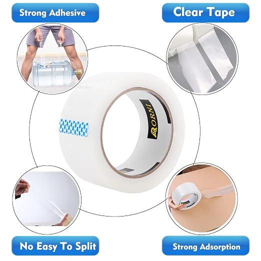 Clear Packing Tape Heavy Duty Refill Rolls Sealing Great for Packing Box Shipping and Moving Supplies Packaging 36 Rolls 1.88" x 65 Yards 3" Core 2.7 Mil Thick Adhesive