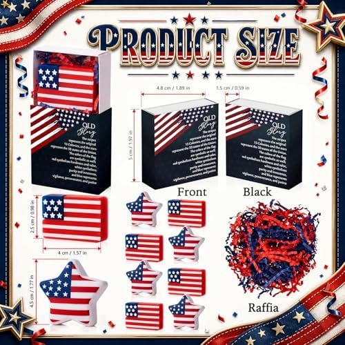96 Sets Patriotic Theme Gifts American Flag Toys with Boxes