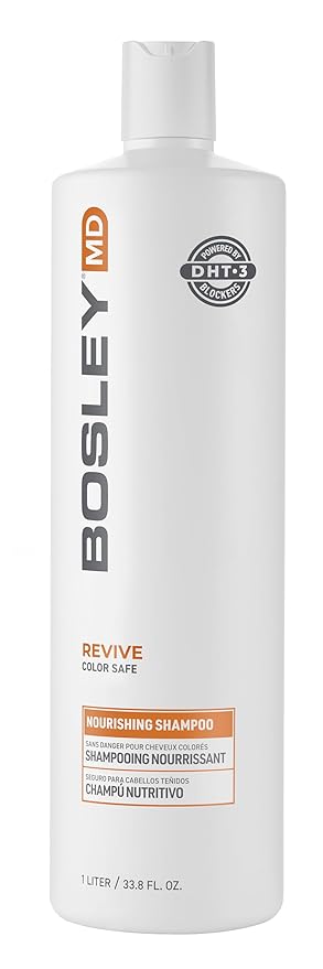 BosleyMD BosRevive Nourishing Shampoo for Thinning Hair (Color Safe) – DHT Blocker, Sulfate-Free, Vegan Formula with Biotin, Saw Palmetto & Rosemary – Strengthens & Volumizes – 33.8 Fl Oz