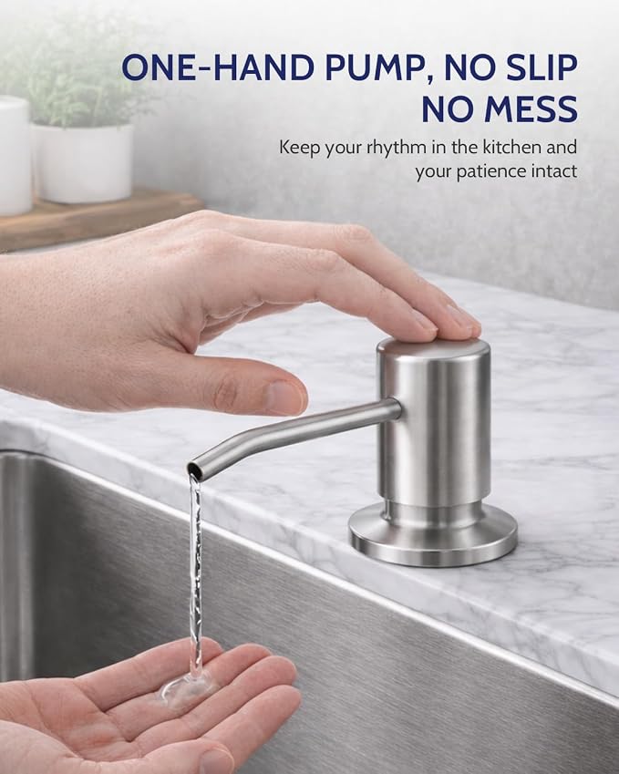 LUFEIDRA Kitchen Faucet with Pull Down Sprayer and Soap Dispenser, High Arc Spring 304 Stainless Steel Single Handle 1 or 3 Hole 2 Mode for Farmhouse RV Camper Laundry Bar Pot Filler (Brushed Nickel)