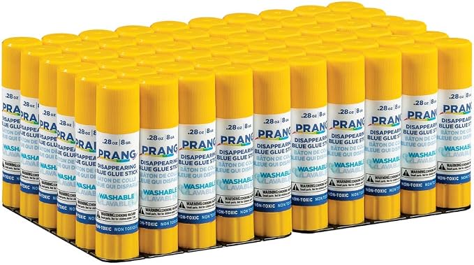 Prang Washable Glue Stick, Blue, 0.28 oz., 60 Count