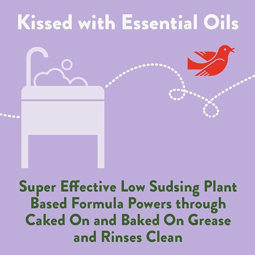 Rebel Green Super Deluxe Dish Soap - Natural Dishwashing Soap - Liquid Dish Detergent - Sustainable Dish Liquid Scented with Lavender & Grapefruit - (16 oz Bottles, 4 Pack)