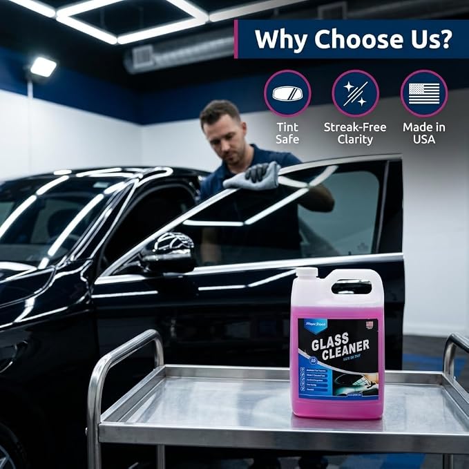 Magic Finish Car Glass Cleaner (1 Gallon) – Ammonia-Free Window Cleaner Spray for Interior & Exterior Auto Glass – Anti-Fog, Streak-Free Car Cleaning Supplies for Tint, Mirrors & Screens