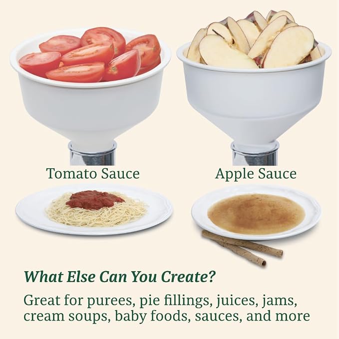 Johnny Apple Sauce Maker, Tomato Sauce Maker, Remove Skins & Seeds From Produce, Model 250 Clamp Based Food Strainer with Electric Motor (Strainer + Motor)
