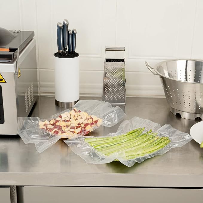 Fresh Hero 16 x 12 Inch Vacuum Sealer Bags, 100 Food Storage Bags - 3 mil Thick, Microwavable, Clear Plastic Sous Vide Bags, Freezable, For Storing Food Or Sous Vide Cooking - Restaurantware